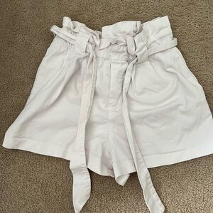 White Zara Paper Bag Shorts